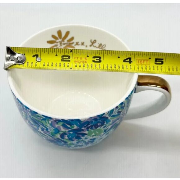 BOGO | Designer Mug | Lilly Pulitzer | Lion Around Pattern | Vibrant Blue & Gold - Picture 3 of 9